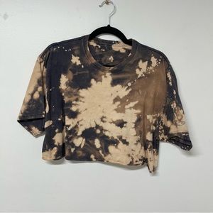 Bleached Tie Dye Cropped T-Shirt Top